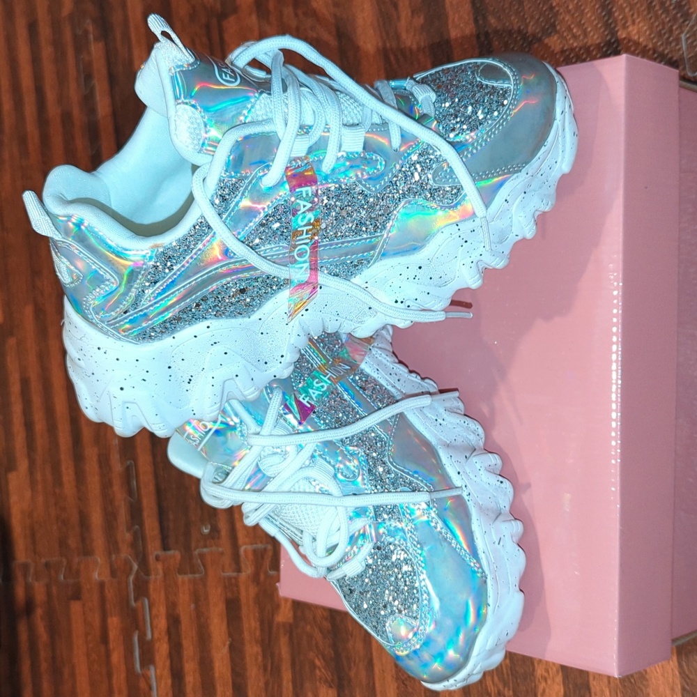 Glitter Kawaii chunky sneakers